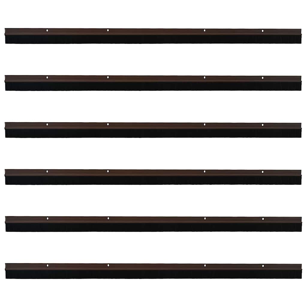 Aufsteck Türbürstendichtungen 6 pcs Braun 100 cm