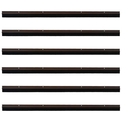 Aufsteck Türbürstendichtungen 6 pcs Braun 100 cm