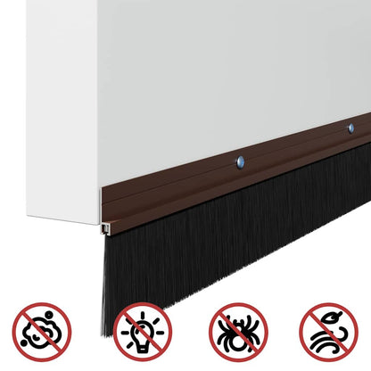 Aufsteck Türbürstendichtungen 6 pcs Braun 100 cm