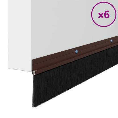 Aufsteck Türbürstendichtungen 6 pcs Braun 100 cm