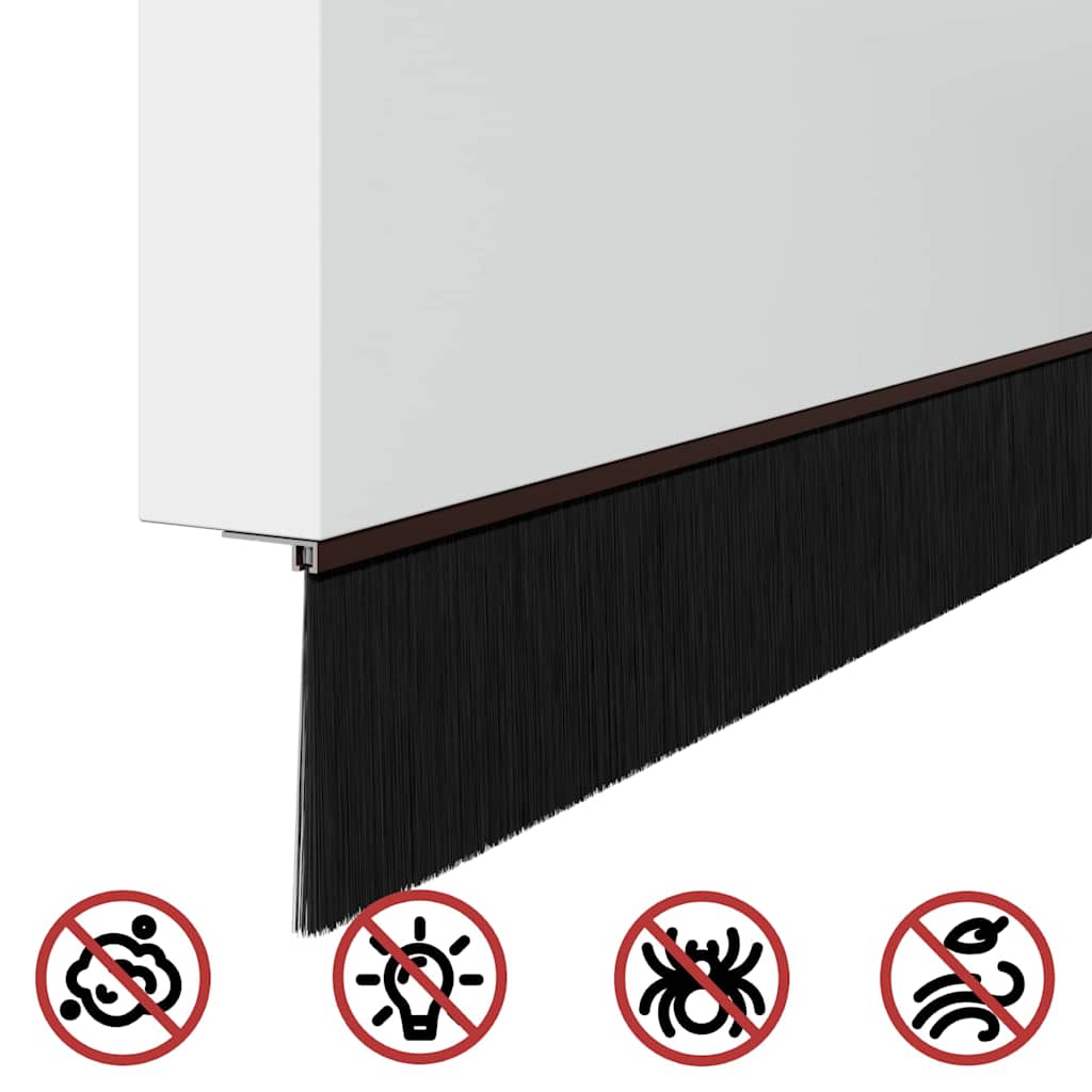 Aufsteck Türbürstendichtungen 6 pcs Braun 100 cm