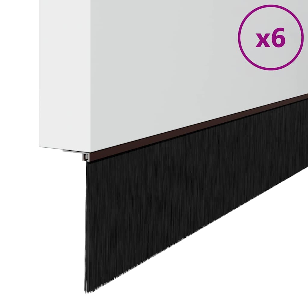 Aufsteck Türbürstendichtungen 6 pcs Braun 100 cm