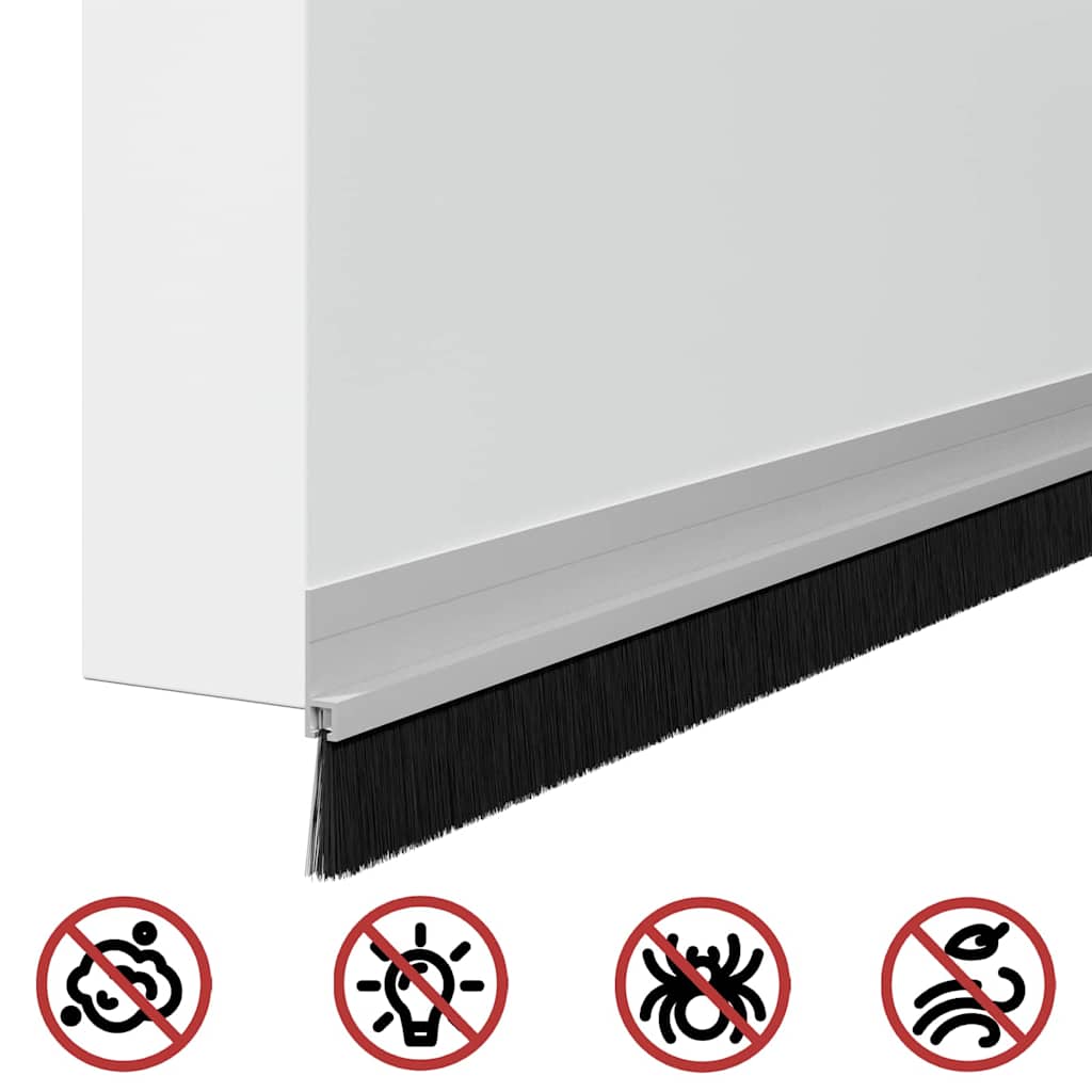 Selbstklebende Türbürstendichtungen 12 pcs Silber 100 cm