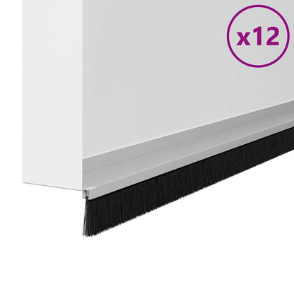 Selbstklebende Türbürstendichtungen 12 pcs Silber 100 cm
