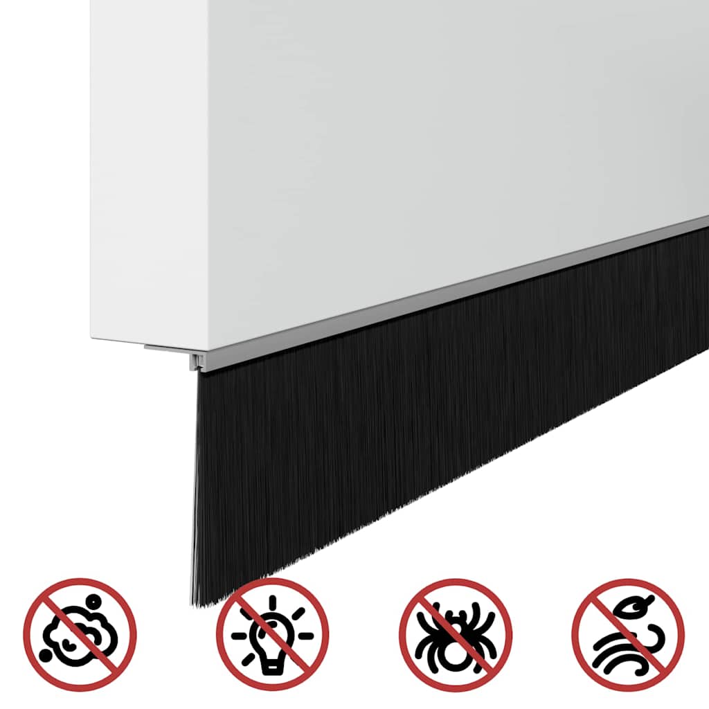 Selbstklebende Türbürstendichtungen 2 pcs Silber 100 cm