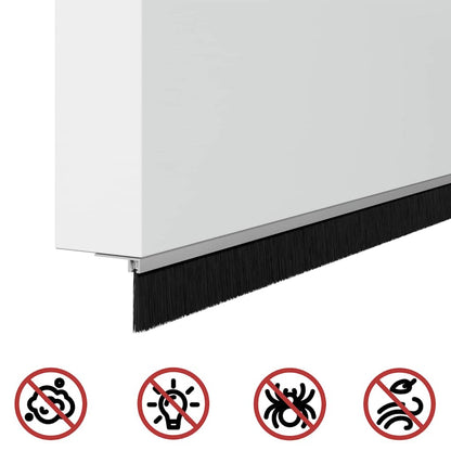 Selbstklebende Türbürstendichtungen 6 pcs Silber 100 cm