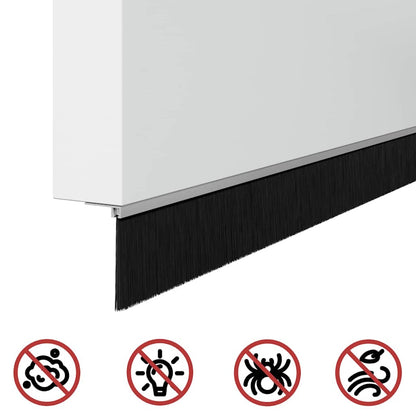 Selbstklebende Türbürstendichtungen 6 pcs Silber 100 cm