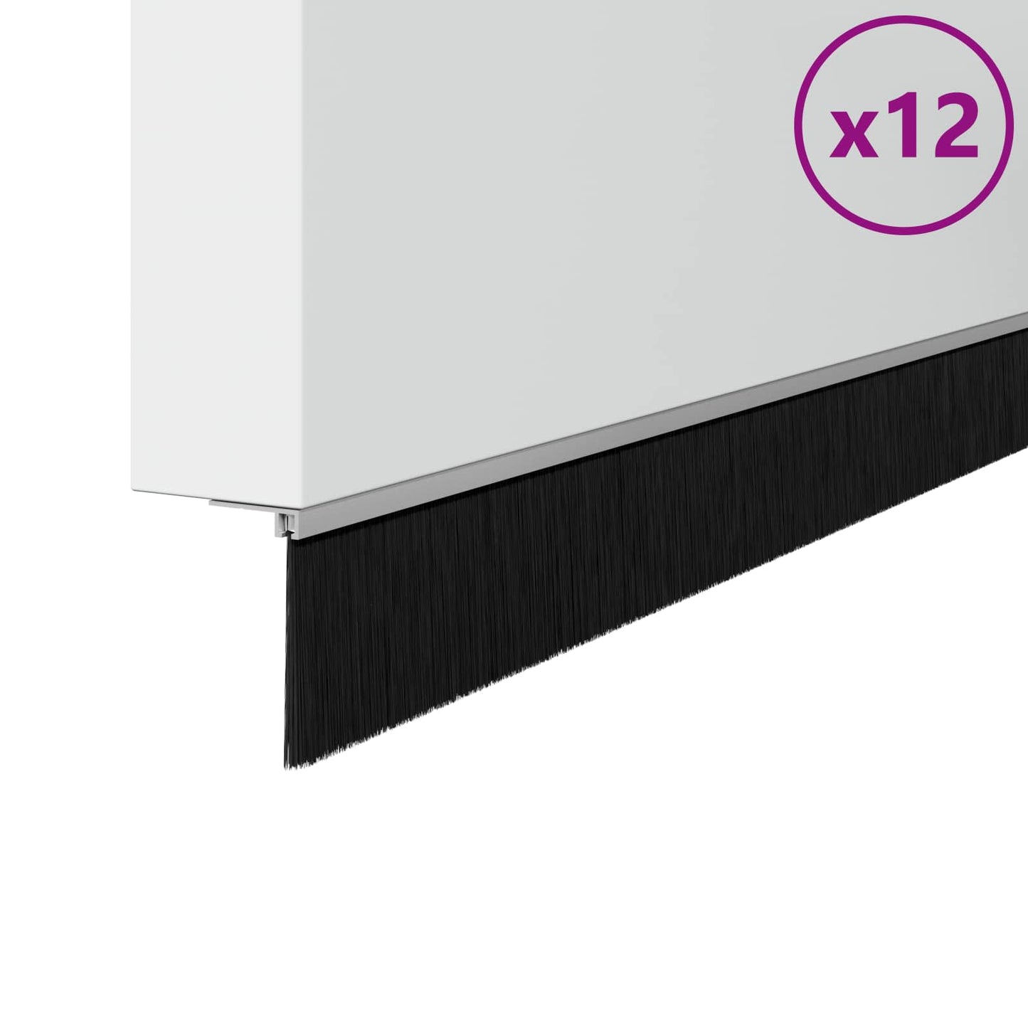 Selbstklebende Türbürstendichtungen 12 pcs Silber 100 cm
