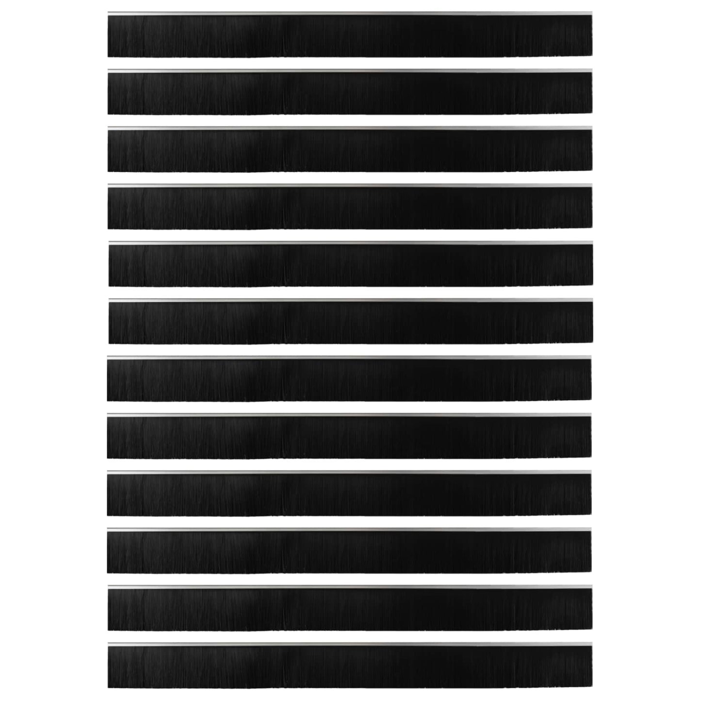 Selbstklebende Türbürstendichtungen 12 pcs Silber 100 cm