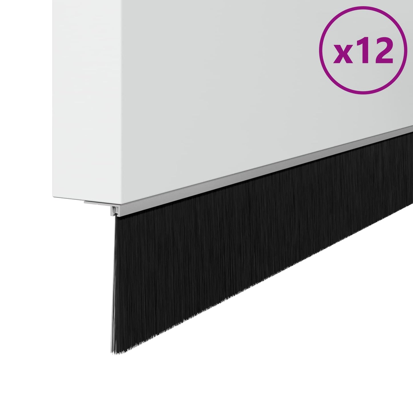 Selbstklebende Türbürstendichtungen 12 pcs Silber 100 cm
