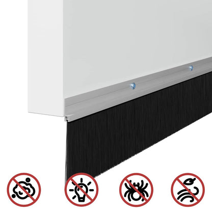 Aufsteck Türbürstendichtungen 2 pcs Silber 100 cm