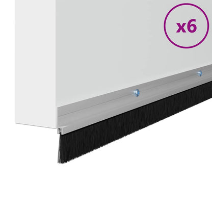 Aufsteck Türbürstendichtungen 6 pcs Silber 100 cm