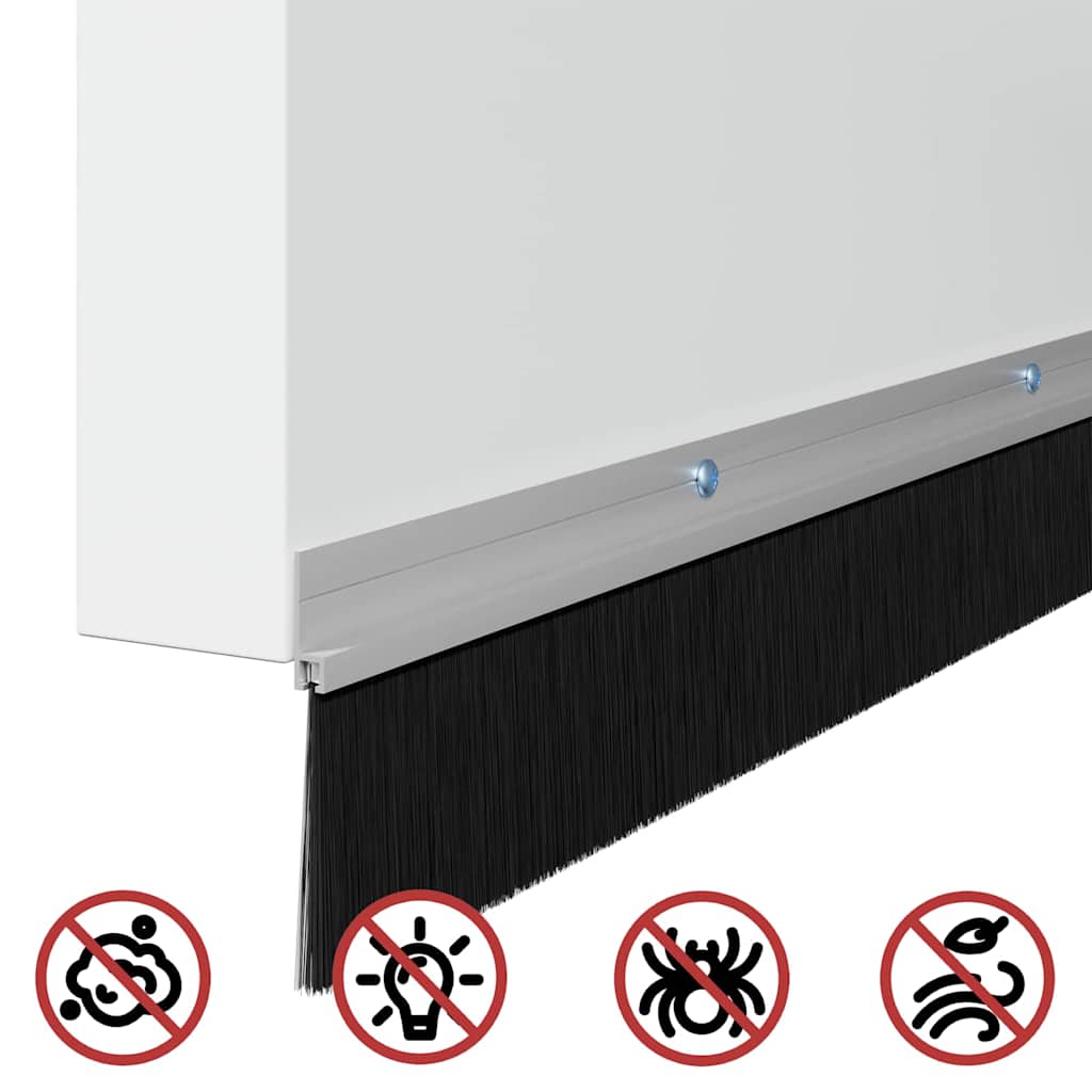 Aufsteck Türbürstendichtungen 6 pcs Silber 100 cm