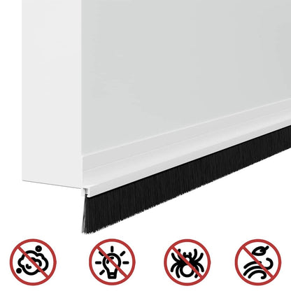 Selbstklebende Türbürstendichtungen 2 pcs Weiß 100 cm