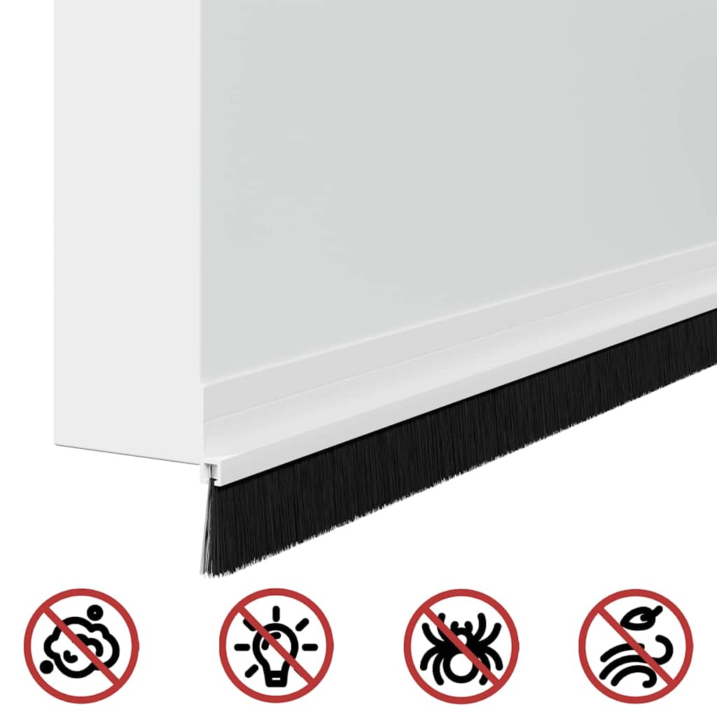 Selbstklebende Türbürstendichtungen 12 pcs Weiß 100 cm