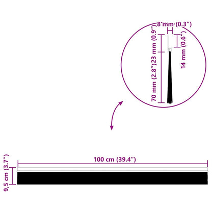 Selbstklebende Türbürstendichtungen 12 pcs Weiß 100 cm