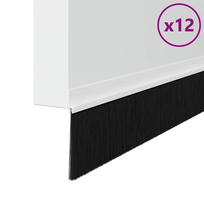 Selbstklebende Türbürstendichtungen 12 pcs Weiß 100 cm