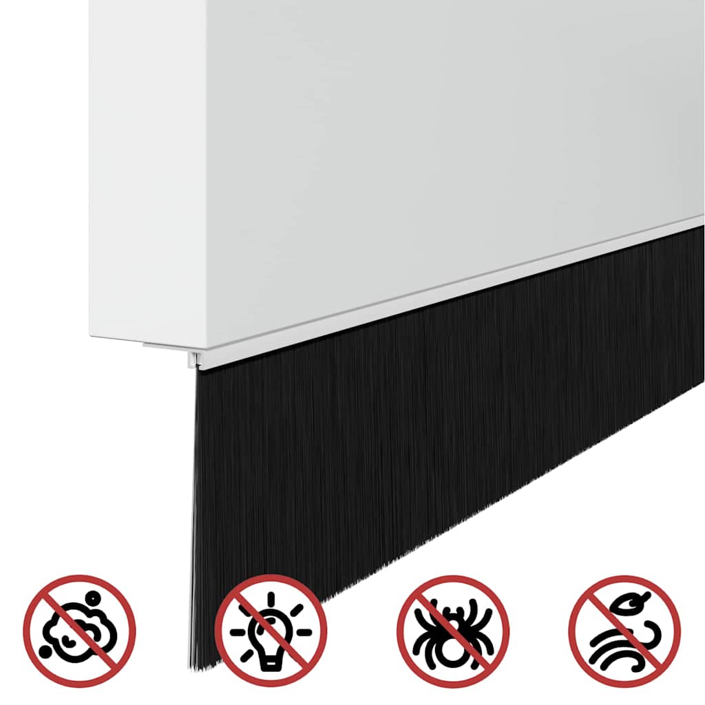 Selbstklebende Türbürstendichtungen 2 pcs Weiß 100 cm