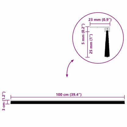 Selbstklebende Türbürstendichtungen 6 pcs Weiß 100 cm