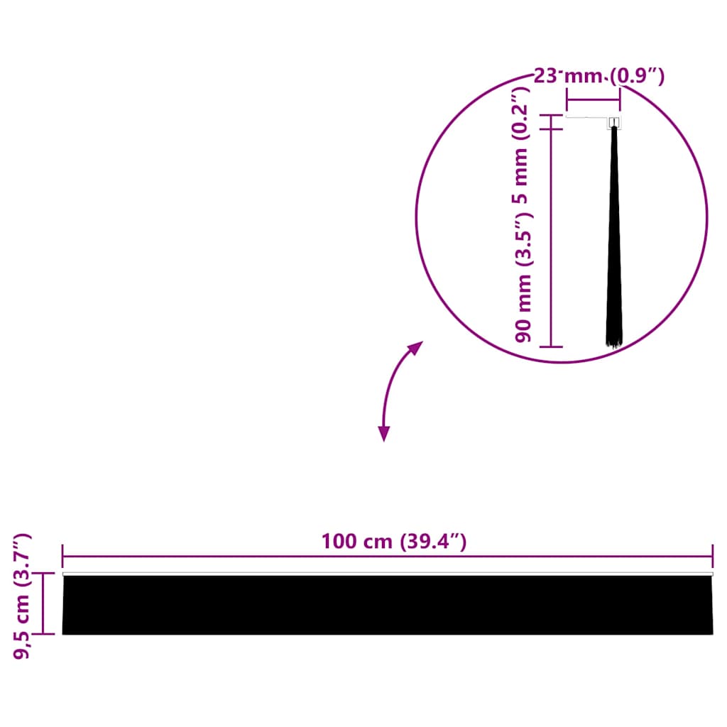 Selbstklebende Türbürstendichtungen 6 pcs Weiß 100 cm