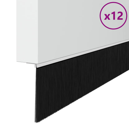 Selbstklebende Türbürstendichtungen 12 pcs Weiß 100 cm