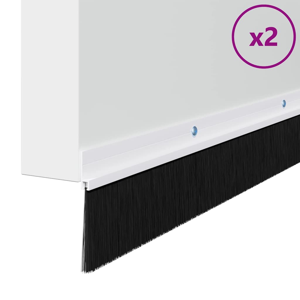 Aufsteck Türbürstendichtungen 2 pcs Weiß 100 cm