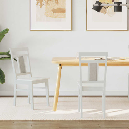 Esszimmerstuhl 2 pcs Weiß Massives Gummiholz