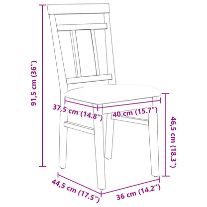 Esszimmerstuhl 2 pcs Natürlich und hell Massives Gummiholz