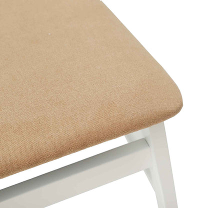 Esszimmerstuhl 2 pcs Weiß und Braun Massives Gummiholz