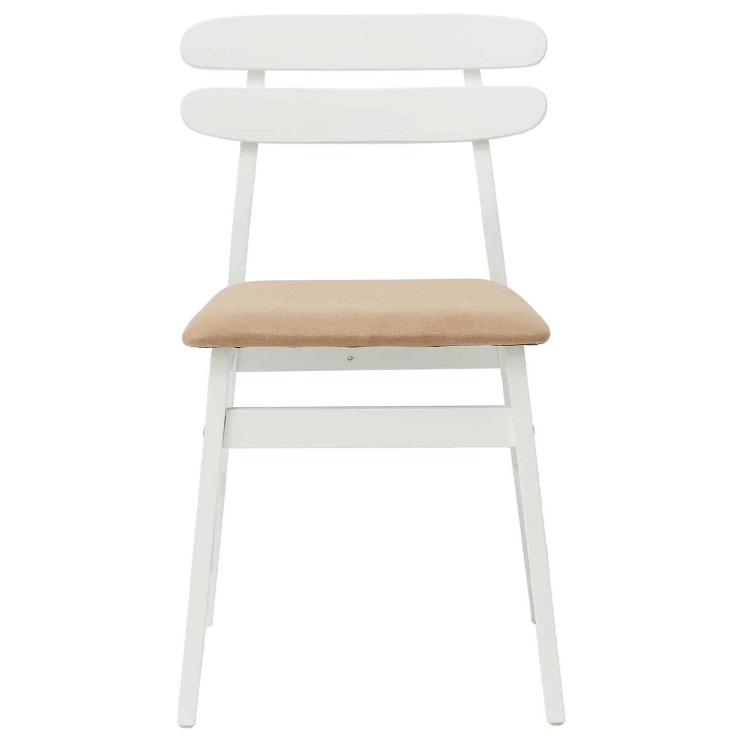 Esszimmerstuhl 2 pcs Weiß und Braun Massives Gummiholz