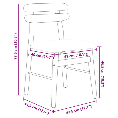 Esszimmerstuhl 2 pcs Natürlich und hell Massives Gummiholz