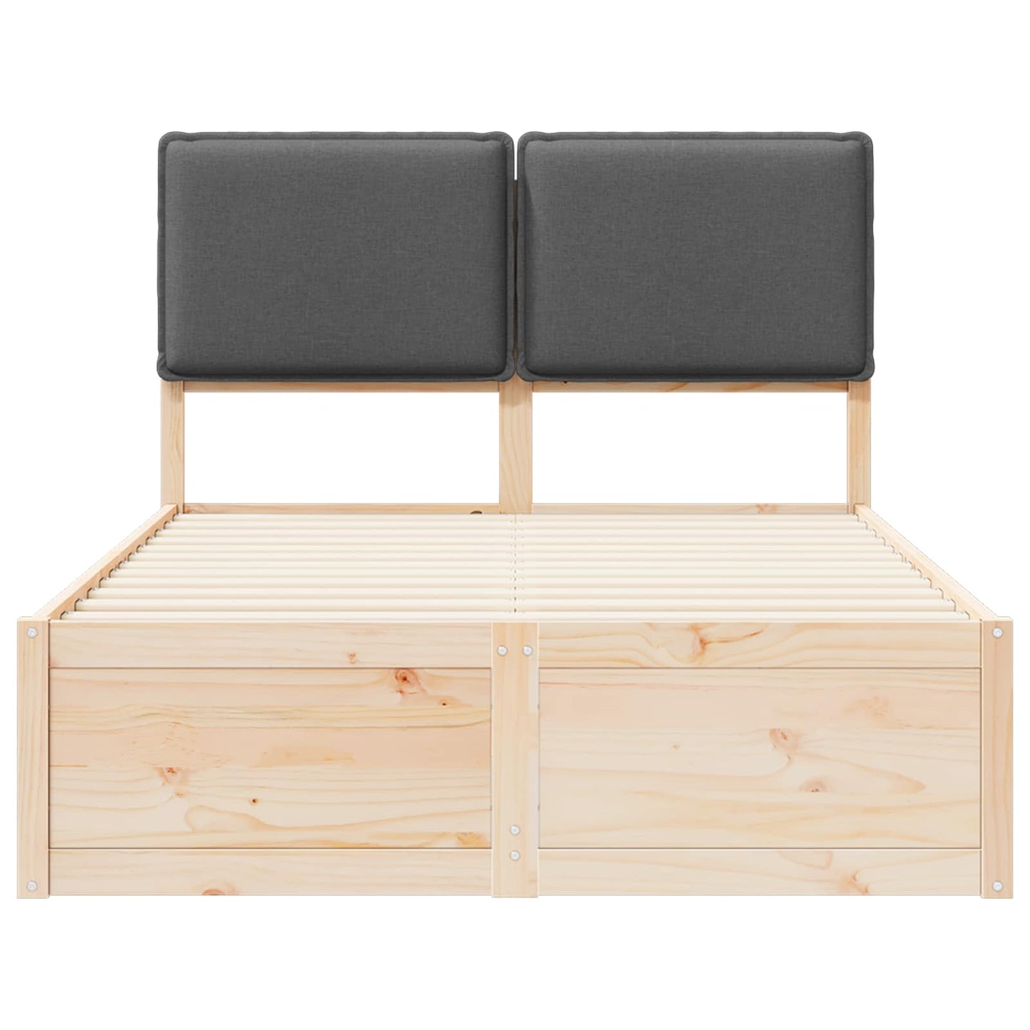 Bettgestell mit gepolstertem Kopfteil Dunkelgrau 120 x 200 cm