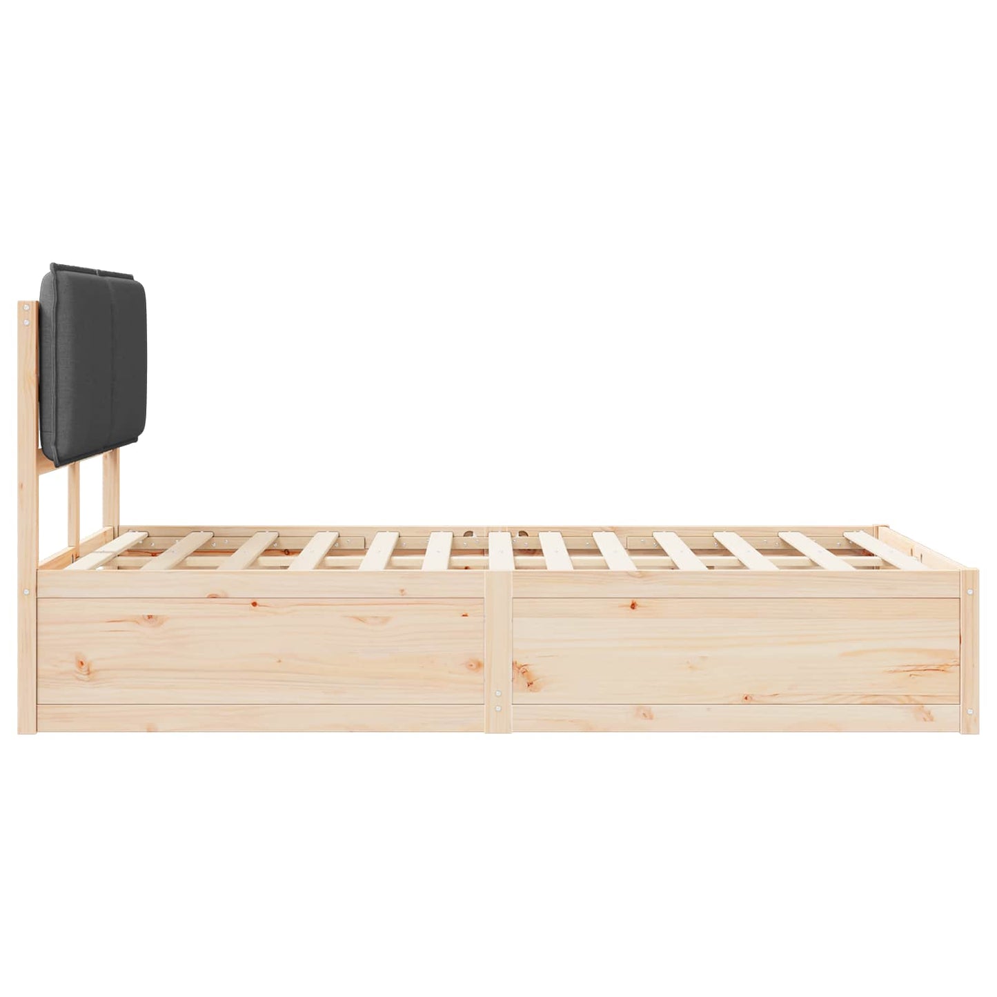 Bettgestell mit gepolstertem Kopfteil Dunkelgrau 120 x 200 cm