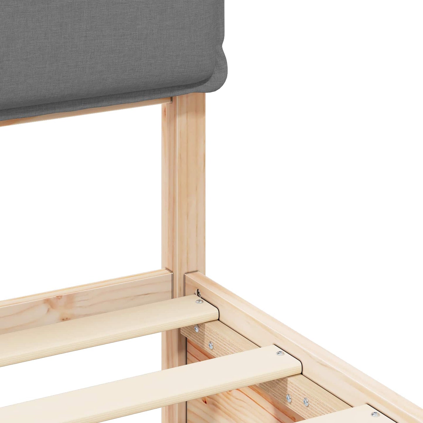 Bettgestell mit gepolstertem Kopfteil Hellgrau 120 x 190 cm