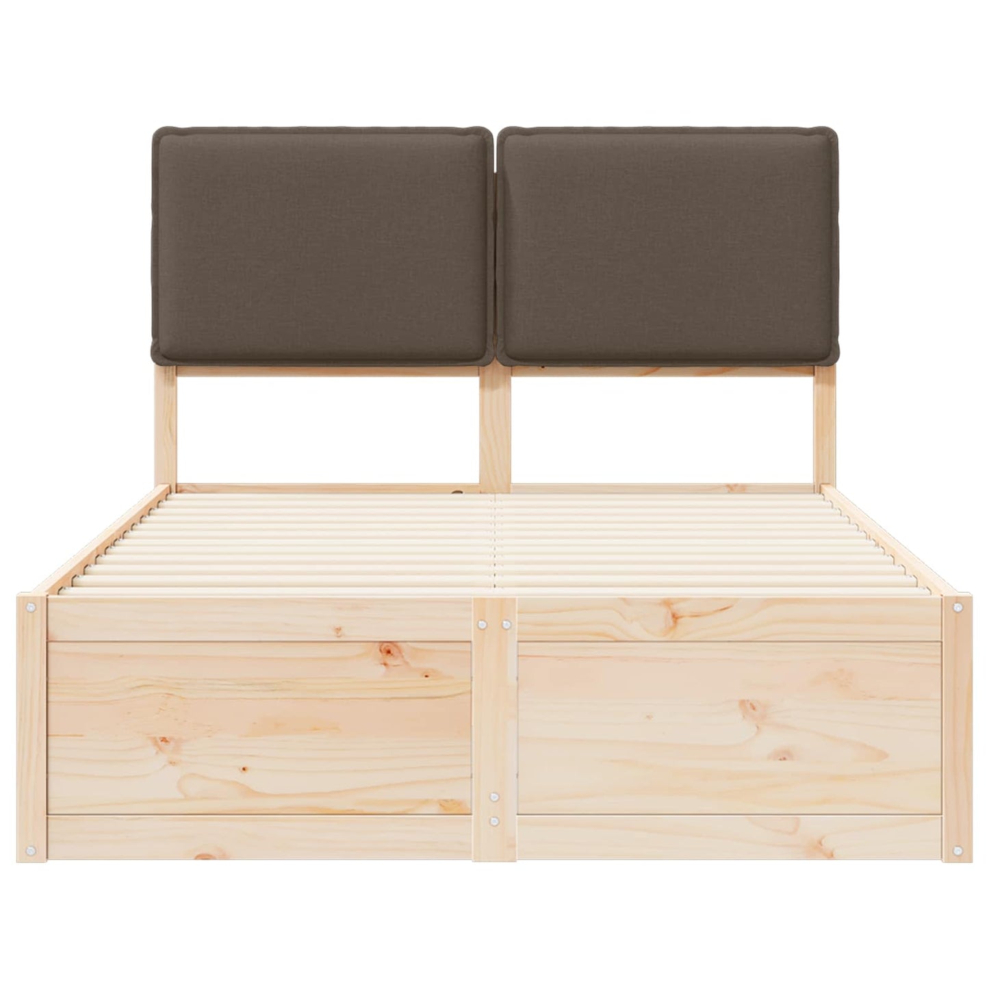 Bettgestell mit gepolstertem Kopfteil Taupe 120 x 190 cm