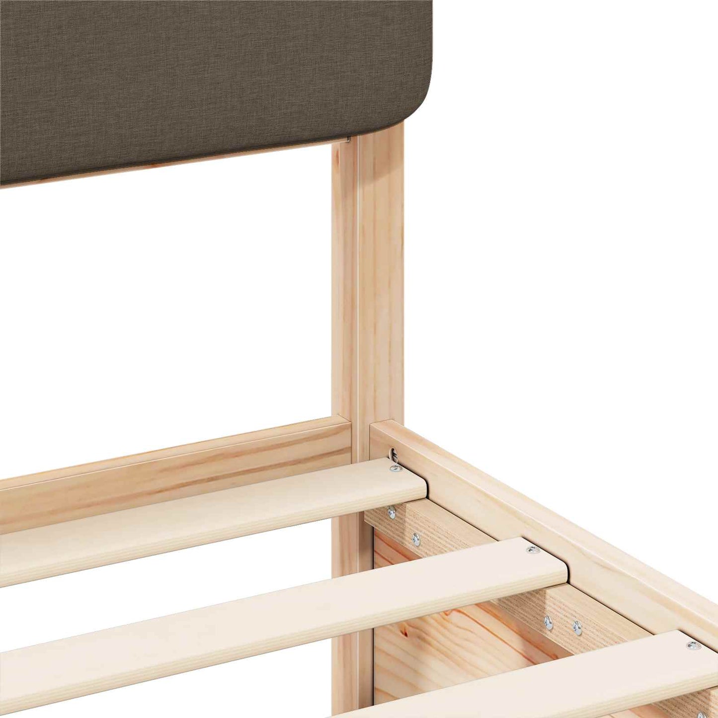 Bettgestell mit gepolstertem Kopfteil Taupe 120 x 200 cm