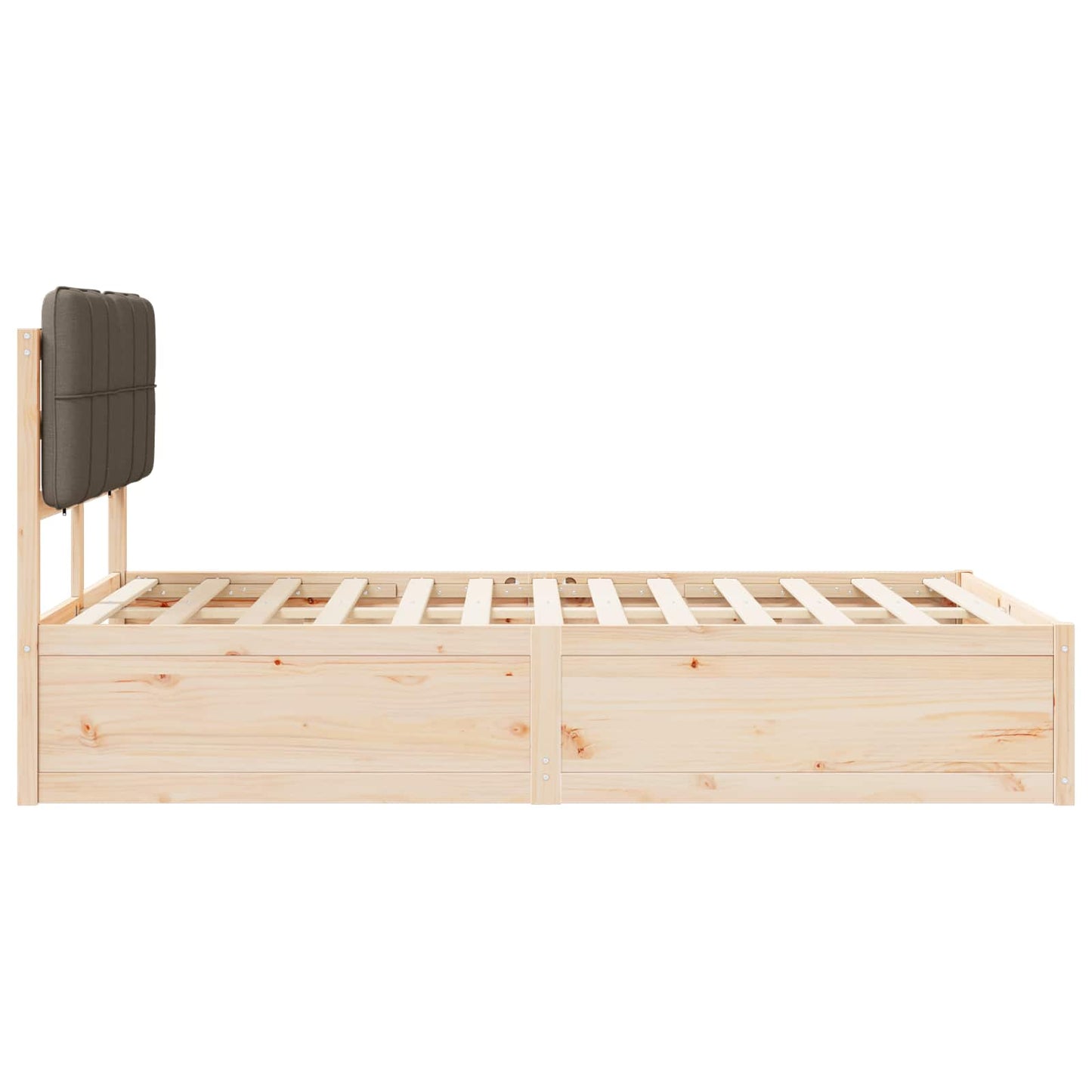 Bettgestell mit gepolstertem Kopfteil Taupe 120 x 190 cm