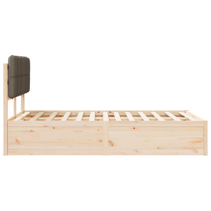 Bettgestell mit gepolstertem Kopfteil Taupe 120 x 190 cm