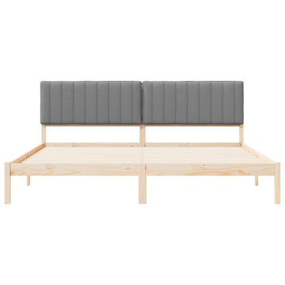 Bettgestell mit gepolstertem Kopfteil Hellgrau 200 x 200 cm