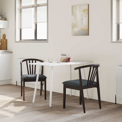 Esszimmerstuhl 2 pcs Hellbraun und Schwarz Solides Gummiholz