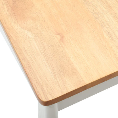 Esszimmerstuhl 2 pcs Weiß und Natur Solides Gummiholz