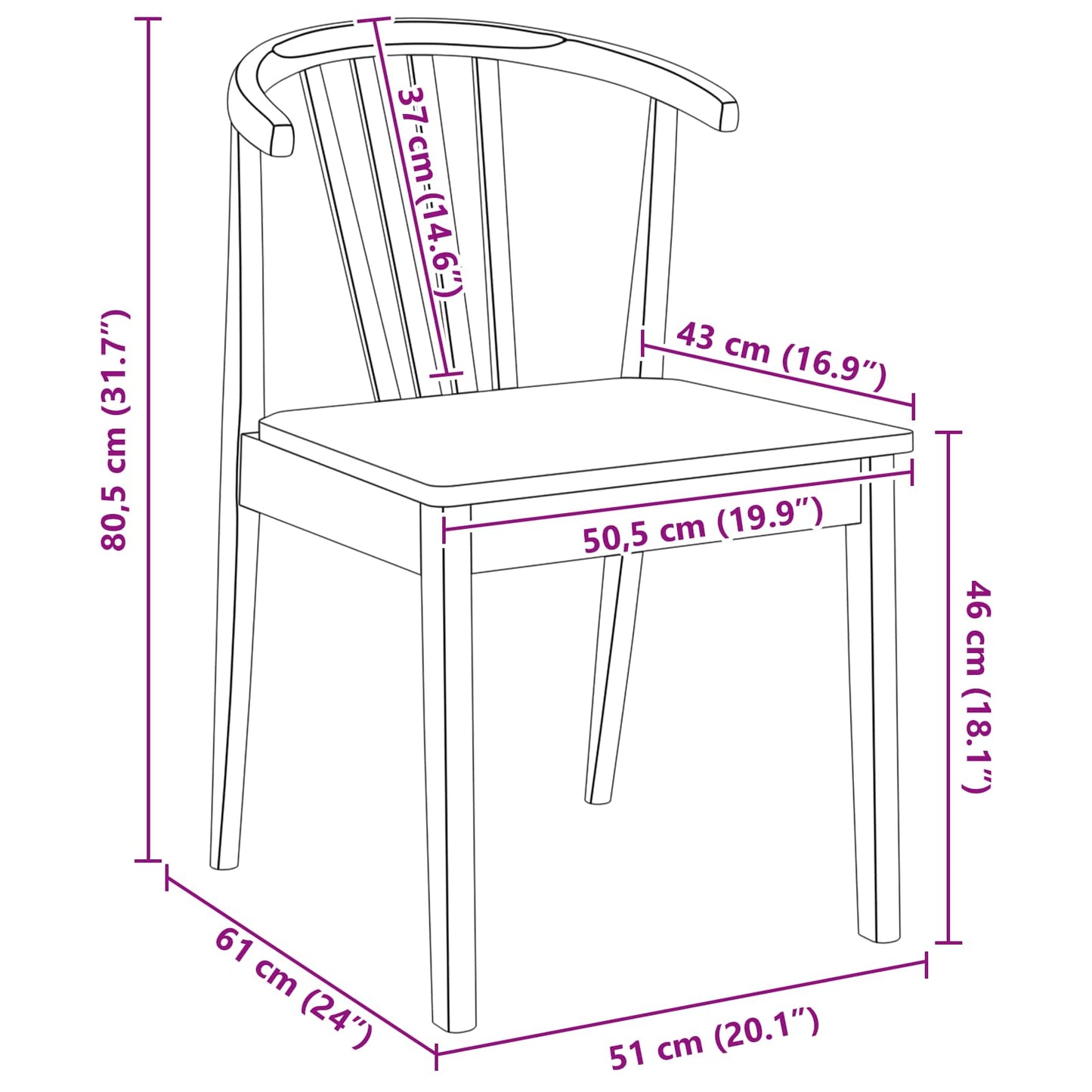 Esszimmerstuhl 2 pcs Weiß und Natur Solides Gummiholz