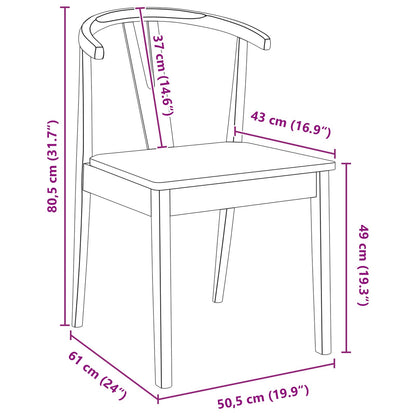 Esszimmerstuhl 2 pcs Weiß und Weiß Massives Gummiholz