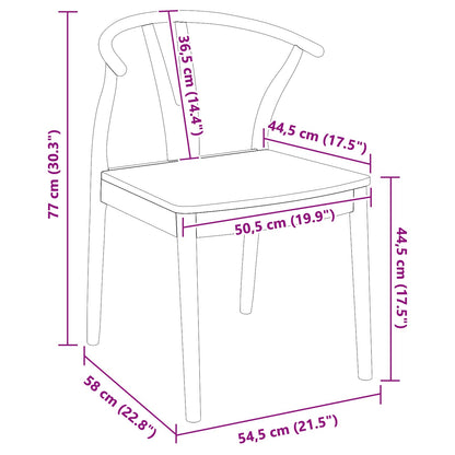 Esszimmerstuhl 2 pcs Weiß und Weiß Massives Gummiholz