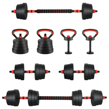 4-in-1 Kurzhantel Langhantel Kettlebell Set 20kg 20kg