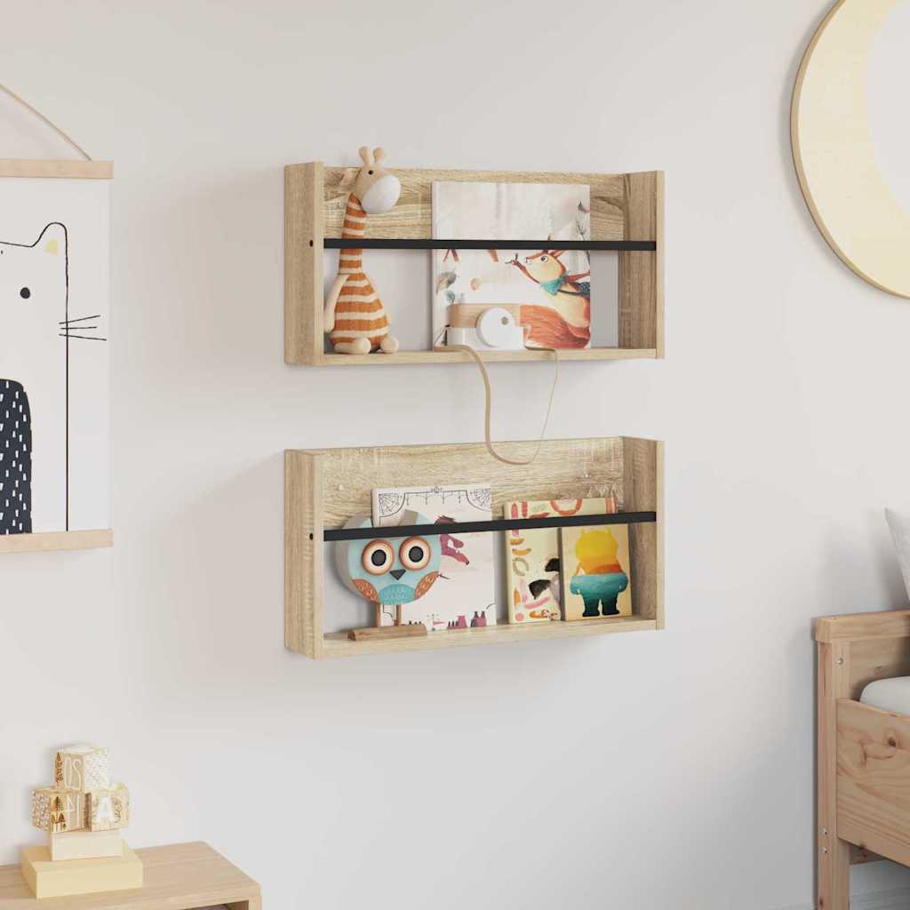 Magazinregal 2 pcs Sonoma-Eiche 60 x 12 x 30 cm Holzwerkstoff