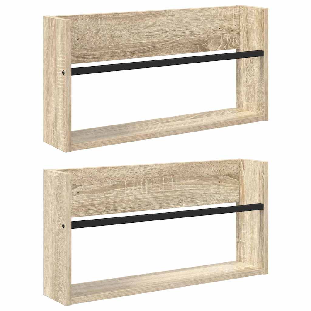 Magazinregal 2 pcs Sonoma-Eiche 60 x 12 x 30 cm Holzwerkstoff
