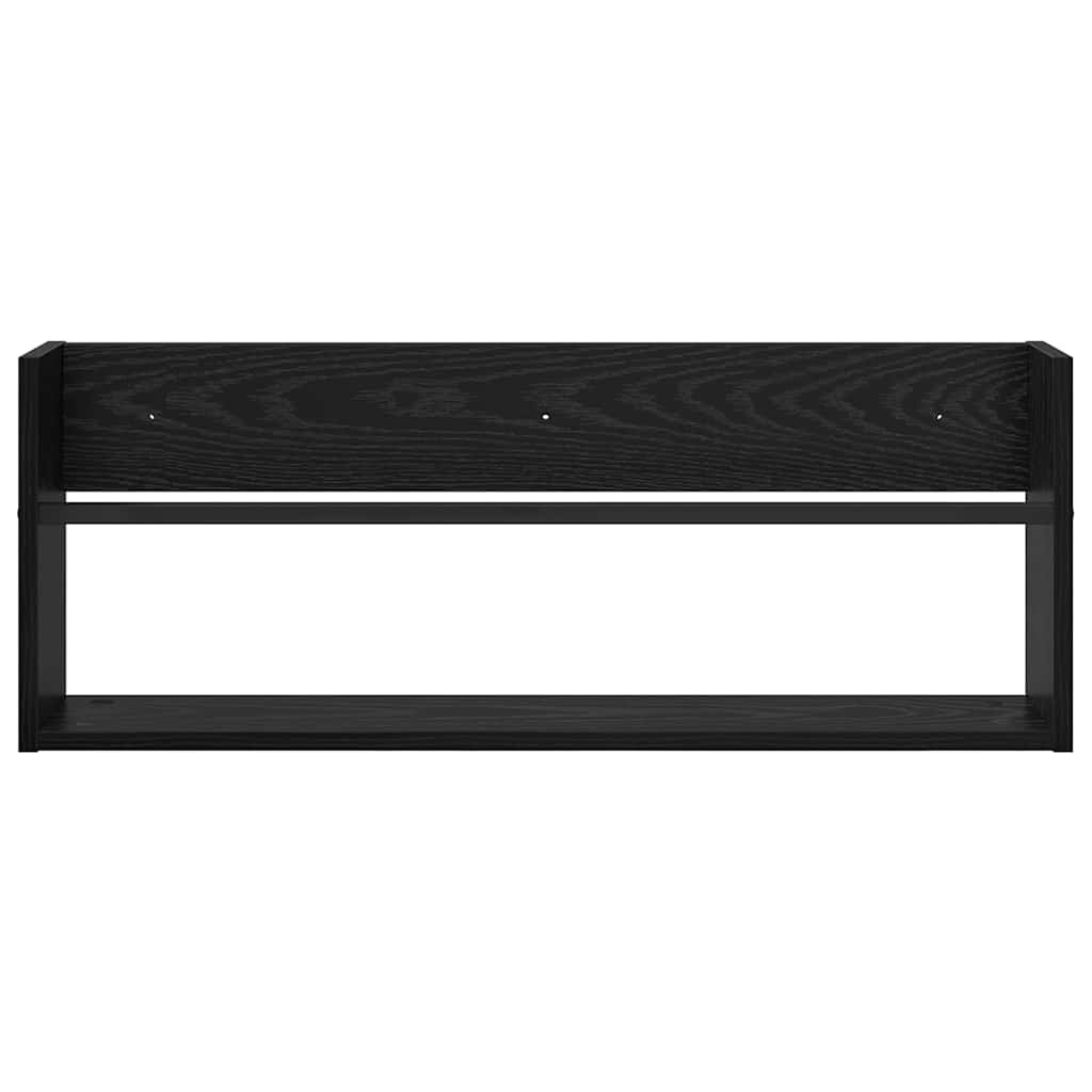 Magazinregal 2 pcs Schwarz Eichen-Optik 80 x 12 x 30 cm
