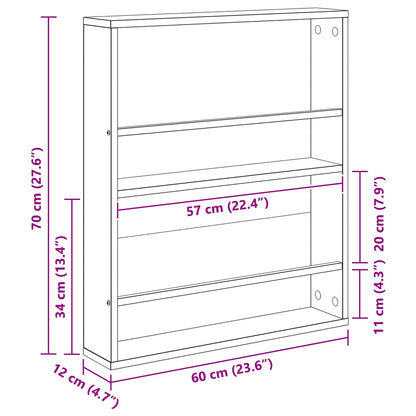Magazinregal 2 pcs Sonoma-Eiche 60 x 12 x 70 cm Holzwerkstoff