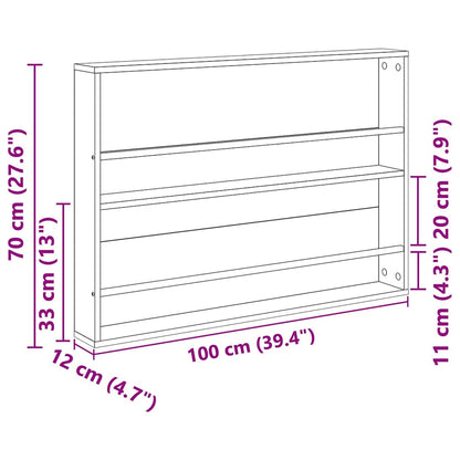 Magazinregal 2 pcs Sonoma-Eiche 100 x 12 x 70 cm Holzwerkstoff